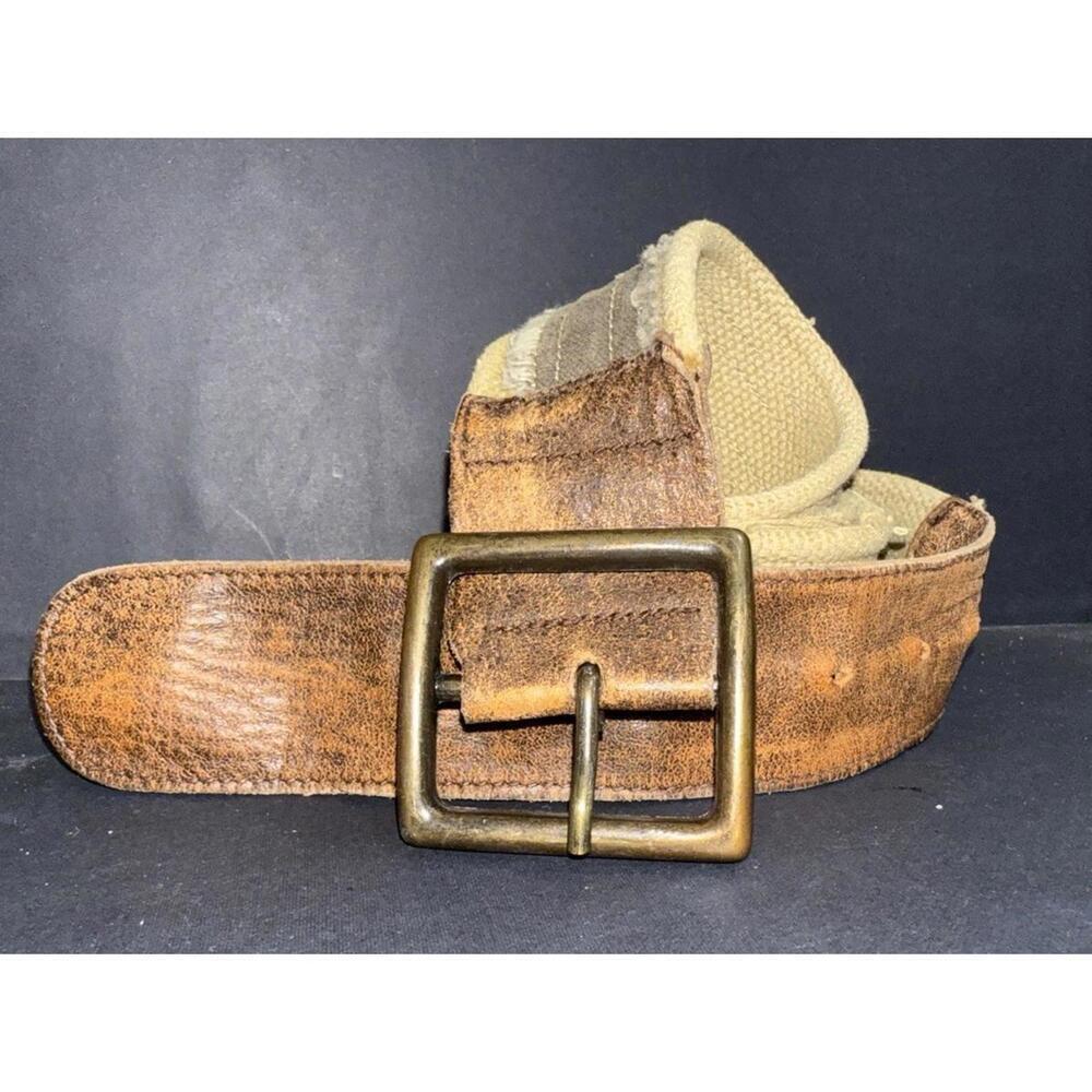 Vintage Old‎ Navy Camo Cargo Leather BOHO Hippie Skater Streetwear Y2K Belt